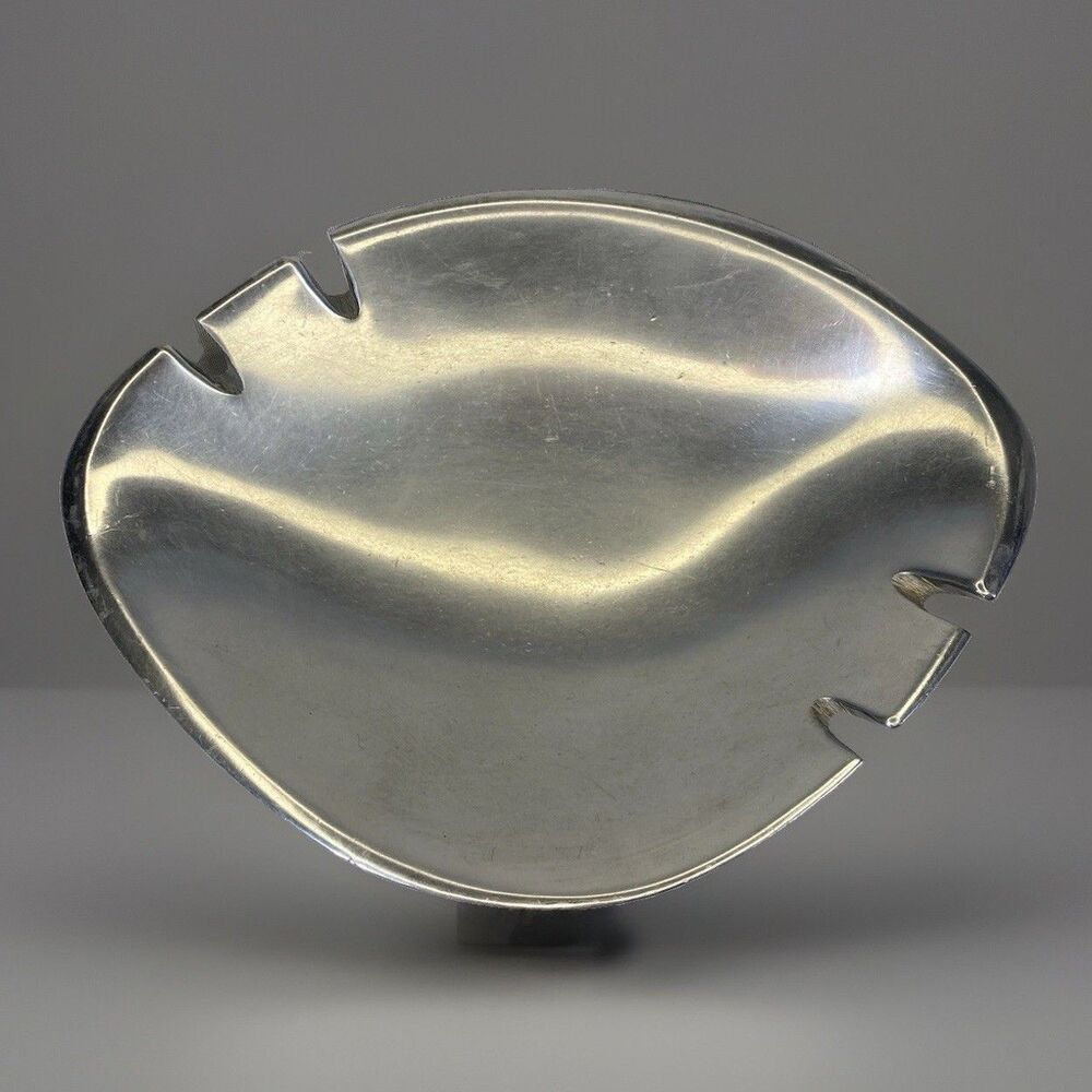 Vintage Nambe 763 MCM Mid Century Modern Silver Alloy Ashtray Four Slot 7”